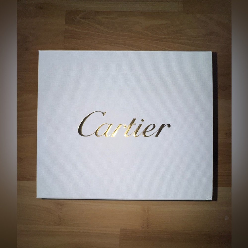 Cartier White Box with Gold Script Logo